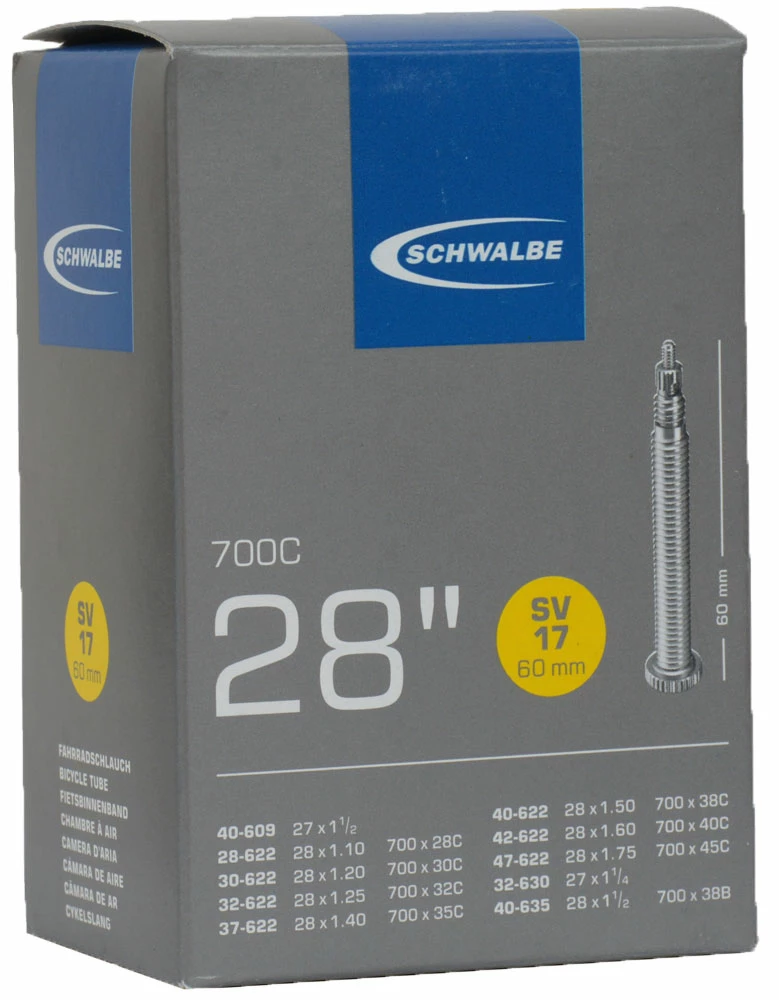 Schwalbe Chambre à Air SV 17 Pour 28" Extra Long 1 Schwalbe Chambre à Air SV 17 Pour 28" Extra Long